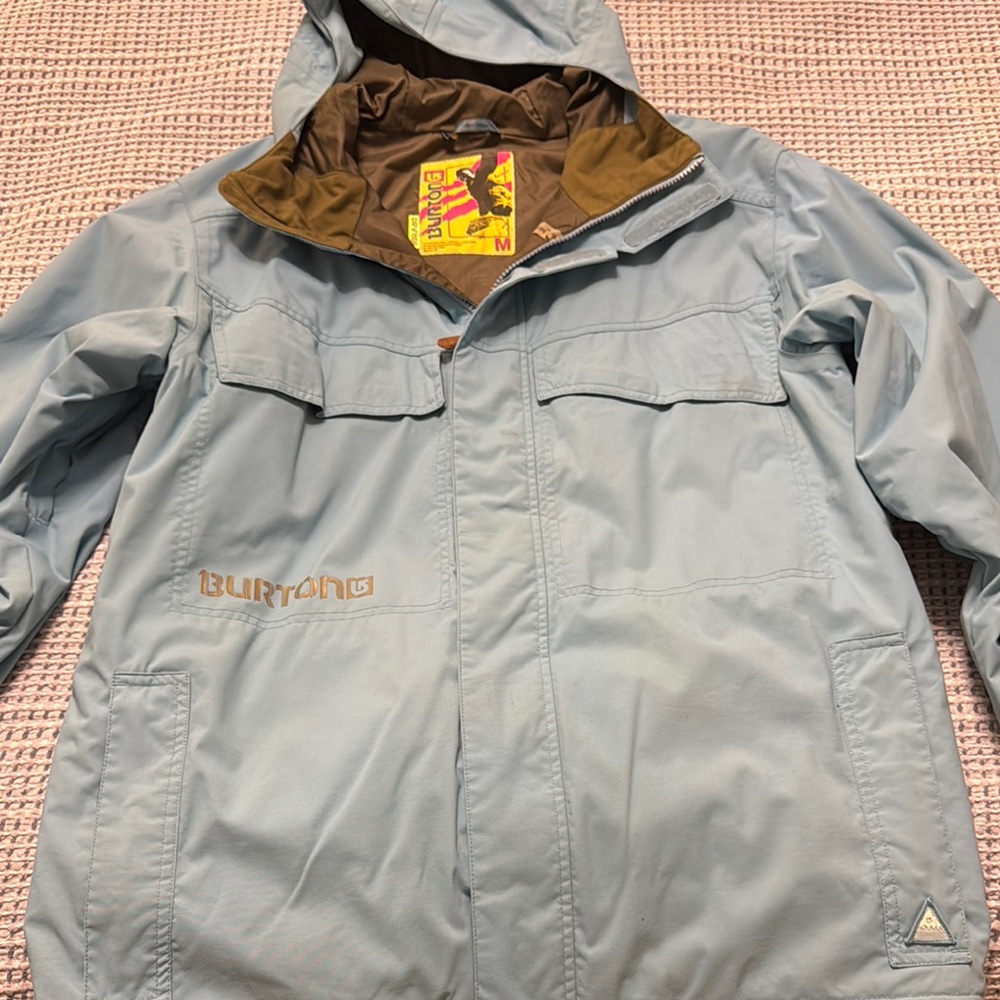Burton Dryride Snowboard Jacket Size Medium Light Blue